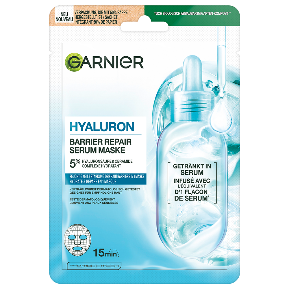 Bild: GARNIER Hyaluron Barrier Repair Serum Maske 
