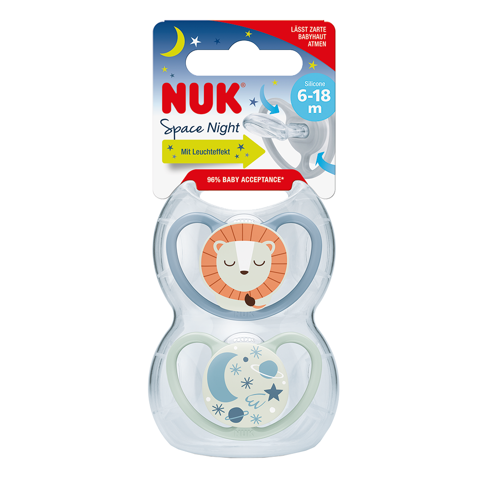 Bild: NUK Space Night Schnuller, 6-18 Monate Blau