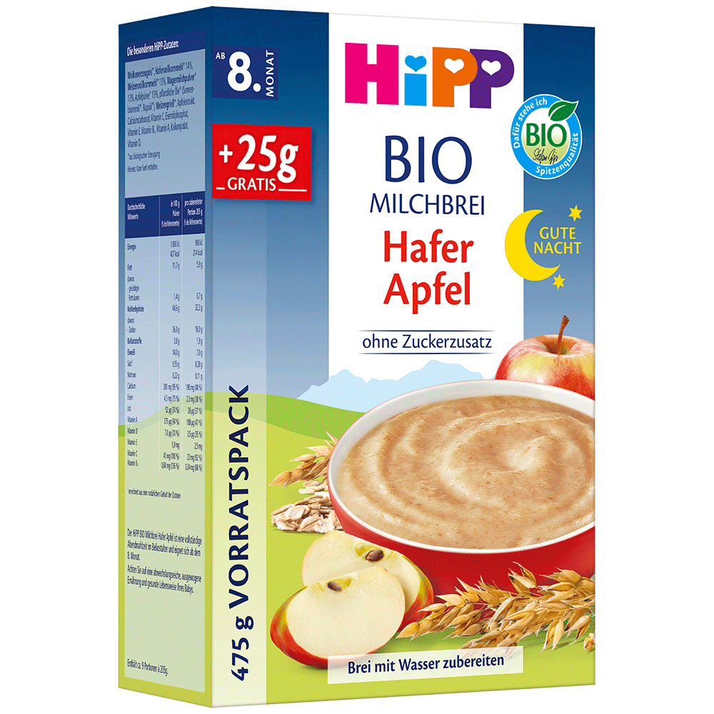 Bild: HiPP Bio Milchbrei Hafer Apfel 