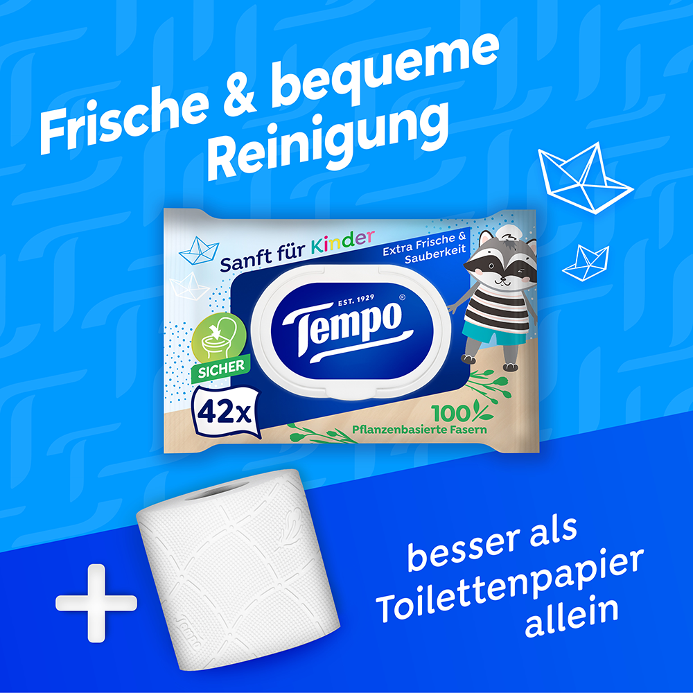 Bild: Tempo Feuchtes Toilettenpapier Sanft für Kinder 