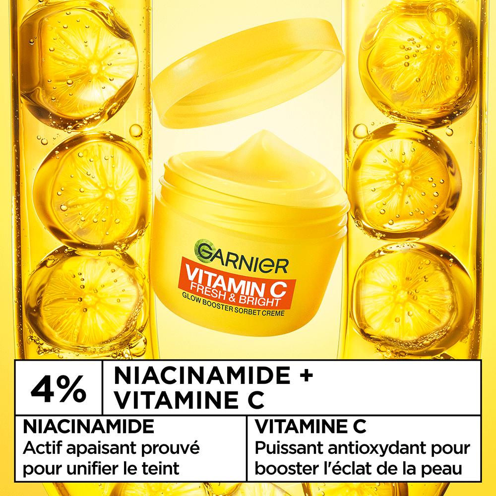 Bild: GARNIER Vitamin C Fresh & Bright Glow Booster Sorbet Creme 
