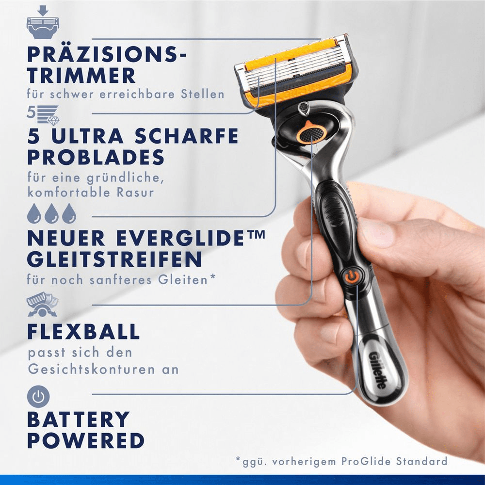 Bild: Gillette Fusion5 Proglide Power Rasierer mit Ersatzklingen Für Männer 
