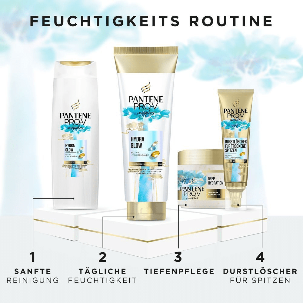Bild: PANTENE PRO-V Hydra Glow Feuchtigkeitsspendende Pflegespülung mit Biotin 