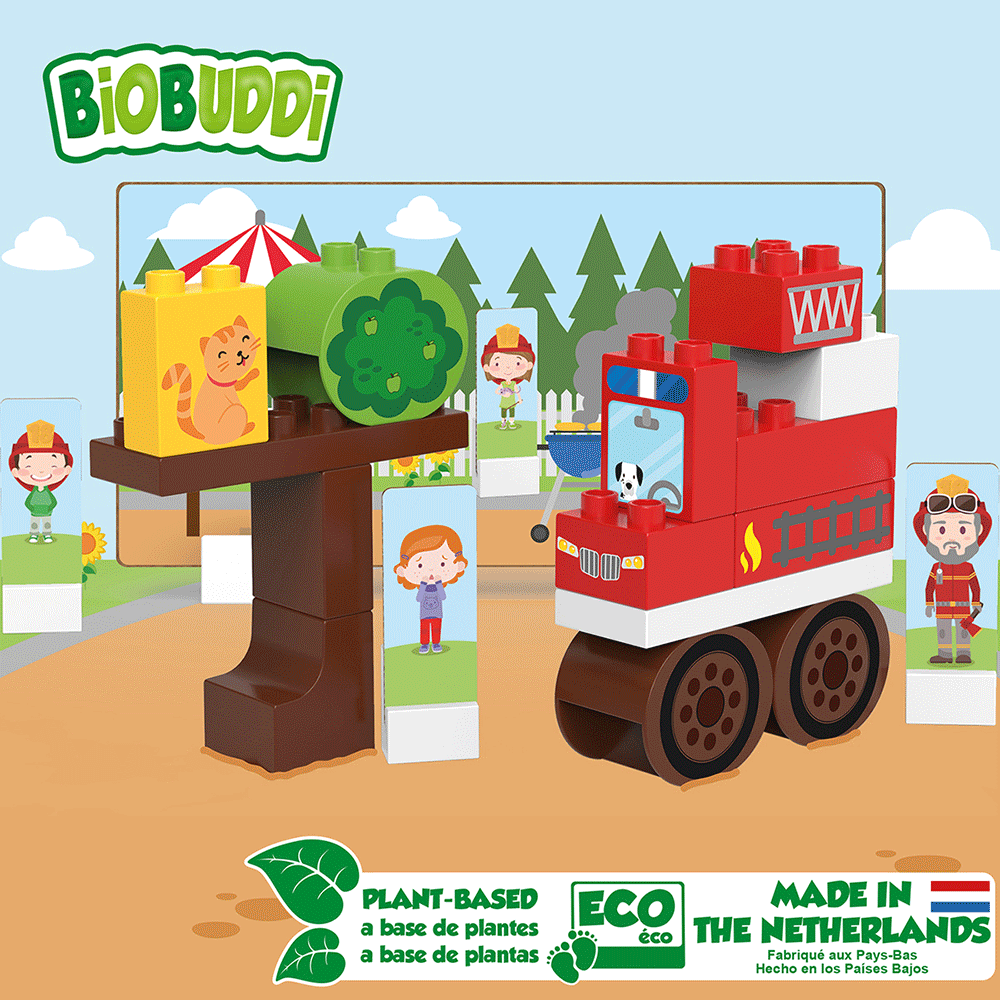 Bild: BiOBUDDi Bio-Bausteine Feuerwehrauto 