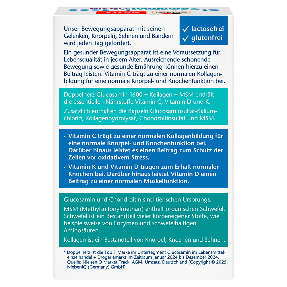 Bild: DOPPELHERZ Glucosamin 1600 + Kollagen + MSM + Vitamin C 