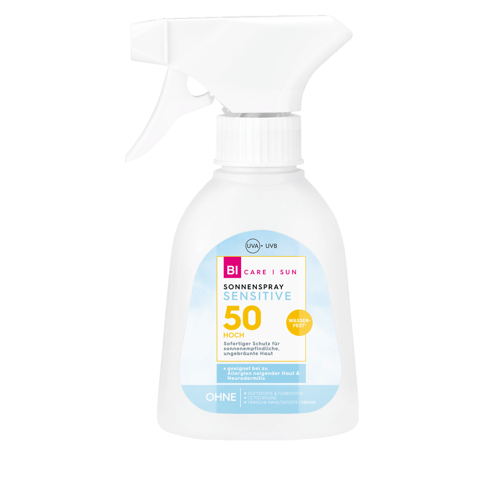 Bild: BI CARE SUN Sonnenspray Sensitive LSF 50 