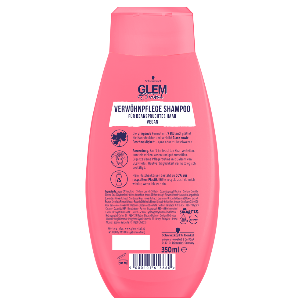 Bild: GlemVital Verwöhnpflege Shampoo 7 Blütenöl 