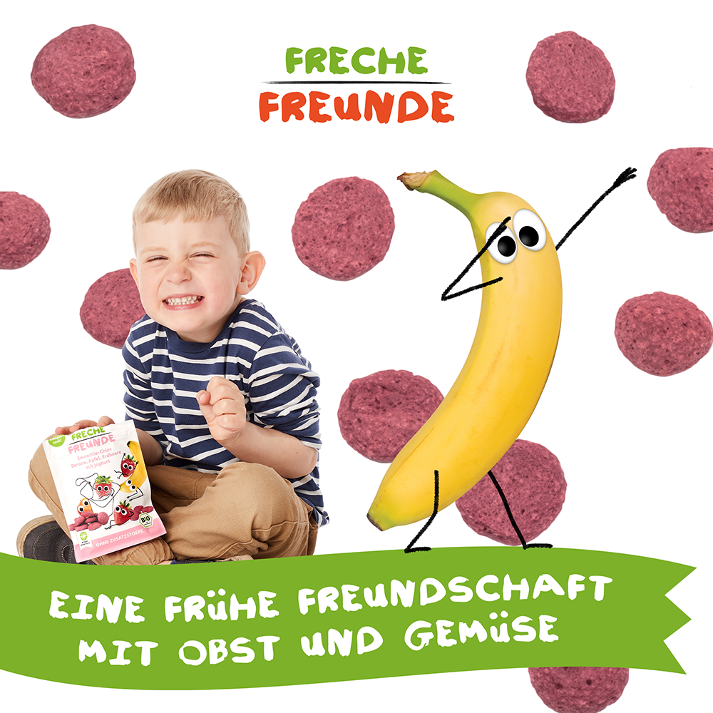 Bild: Freche Freunde Smoothie Chips Apfel, Banane, Erdbeere, Joghurt 