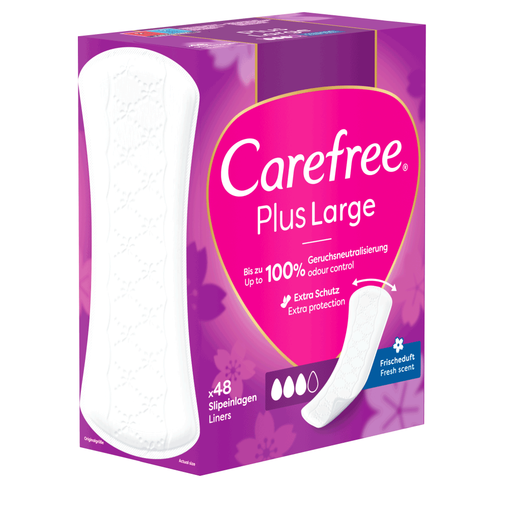 Bild: Carefree Plus Slipeinlagen Plus Large mit Frischeduft 
