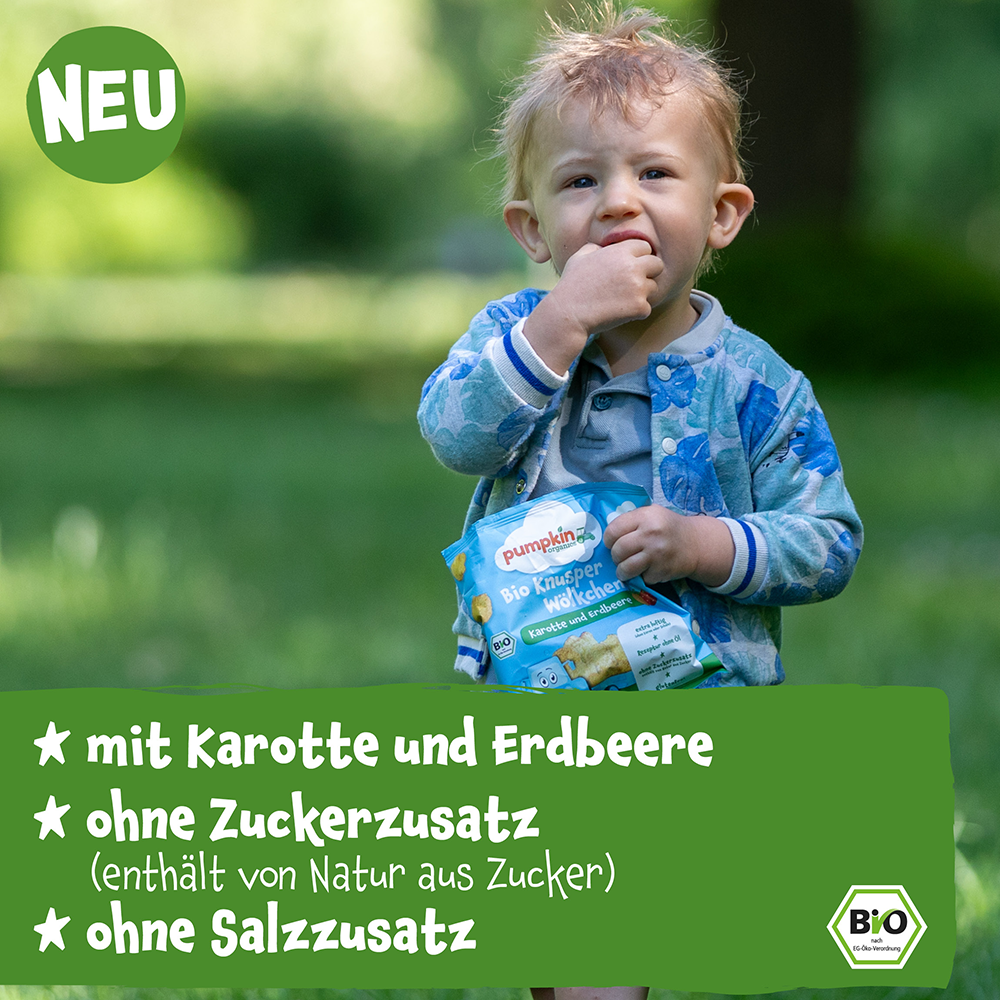 Bild: pumpkin organics Bio Knusper Wölkchen Karotte und Erdbeere 