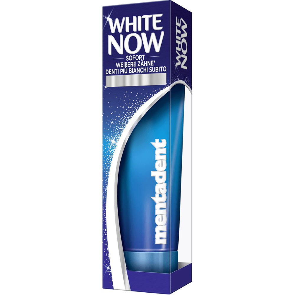 Bild: mentadent White Now Zahncreme 