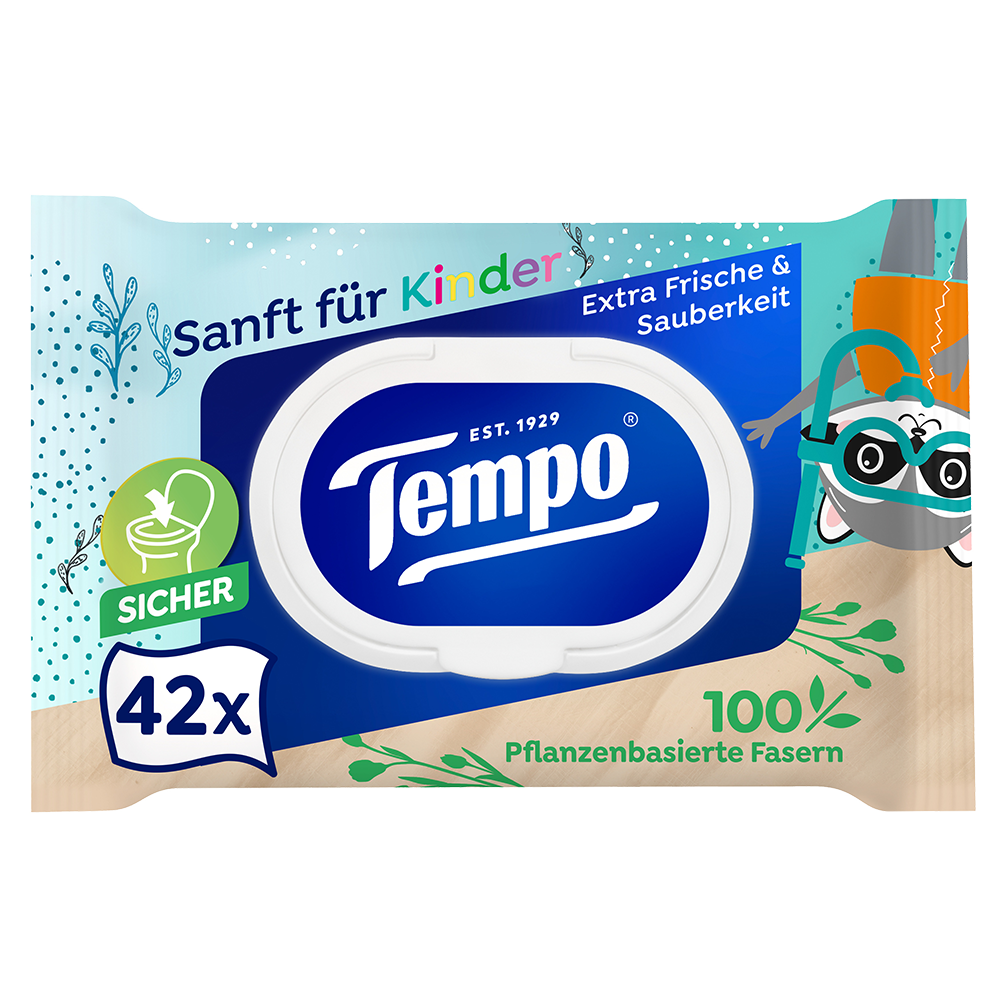 Bild: Tempo Feuchtes Toilettenpapier Sanft für Kinder 
