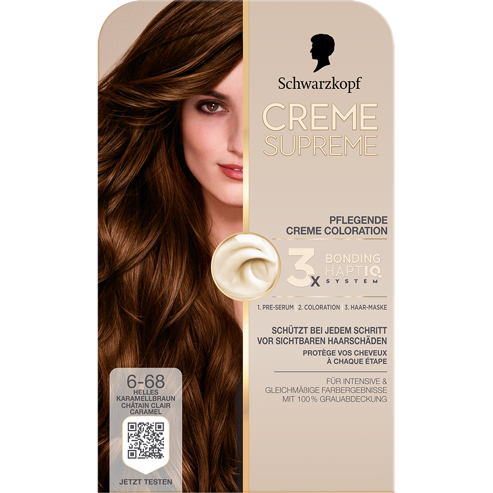 Bild: Schwarzkopf Creme Supreme Creme Coloration Helles Karamell-Braun