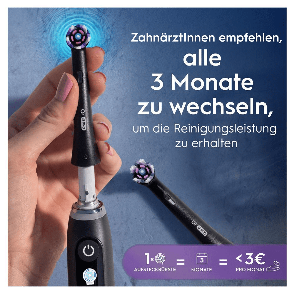 Bild: Oral-B iO Strahlendes Weiss, Original Aufsteckbürsten, Schwarz 