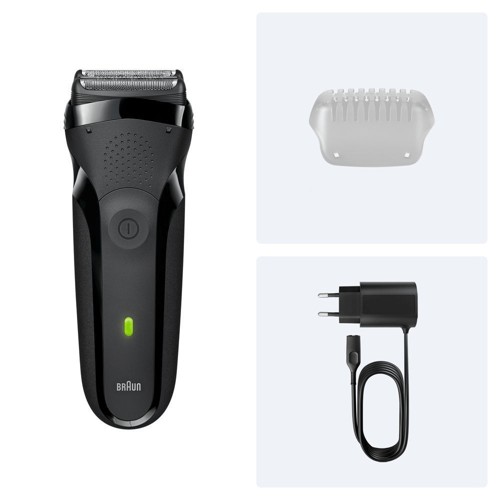 Bild: Braun Series 3 Elektrorasierer, Trockenrasierer, 300s, Grau 