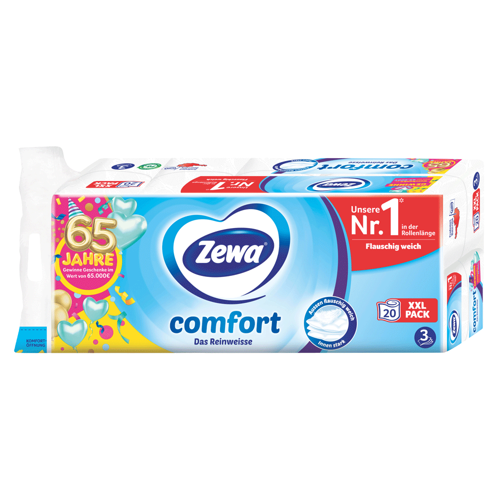 Bild: Zewa Toilettenpapier Simply Soft Reinweiß 