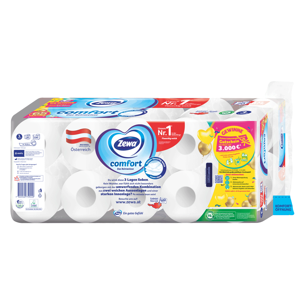 Bild: Zewa Toilettenpapier Simply Soft Reinweiß 