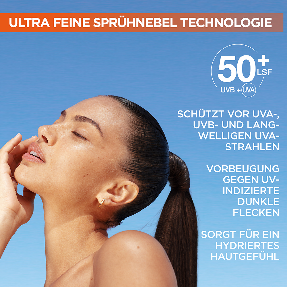 Bild: GARNIER Vitamin C* Glowy UV Over Make-up Spray LSF 50+ 