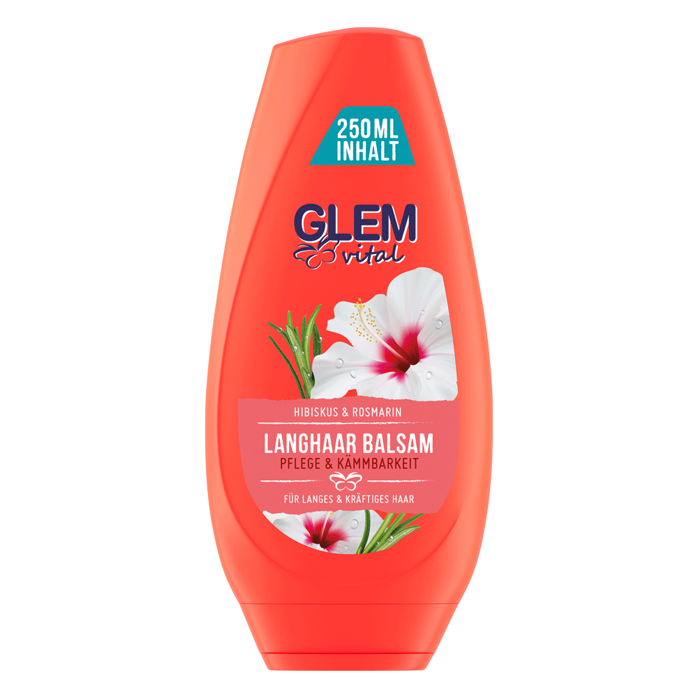 Bild: GlemVital Langhaar Balsam Pflege und Kämmbarkeit Hibiskus und Rosmarin 