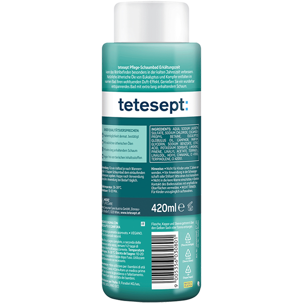 Bild: tetesept: Pflege Schaumbad Erkältungszeit 