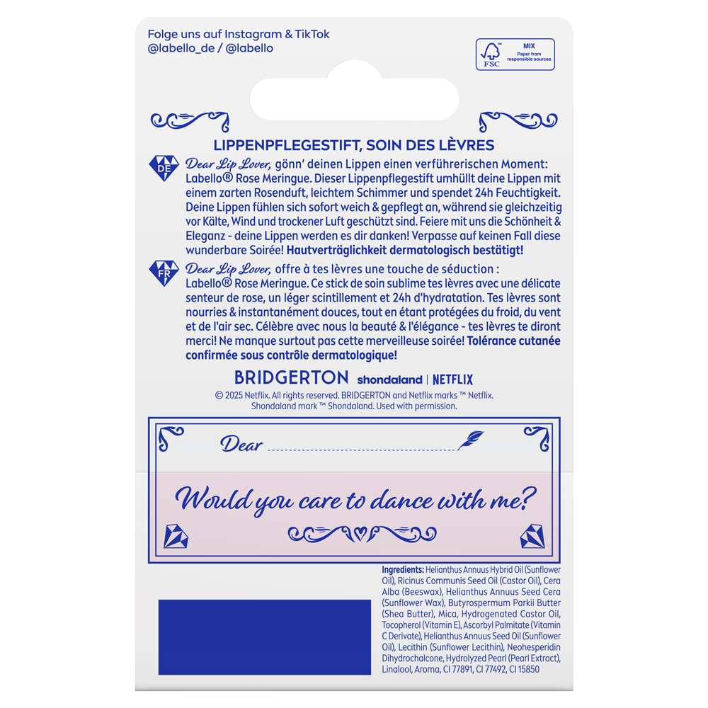Bild: labello Lippenpflege Bridgerton Rose Meringue 