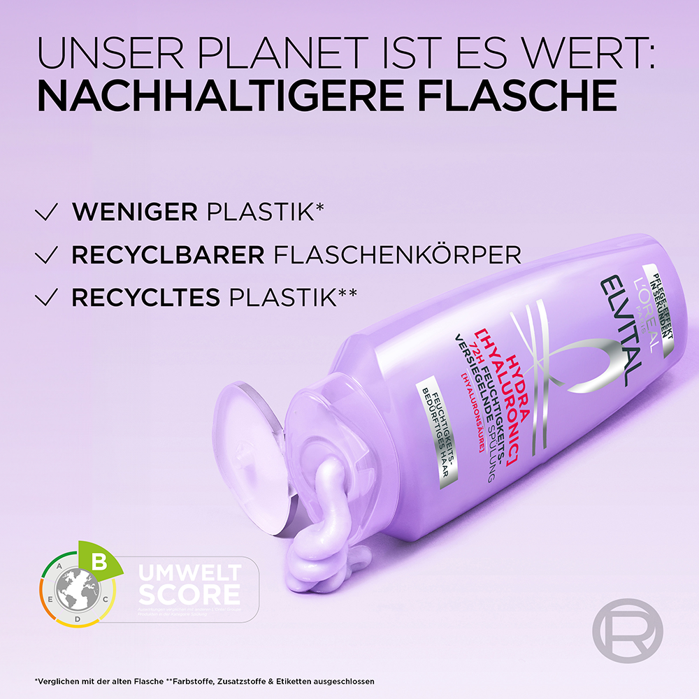 Bild: L'ORÉAL PARIS ELVITAL Hydra [Hyaluronic] 72H Feuchtigkeits-Versiegelnde Spülung 