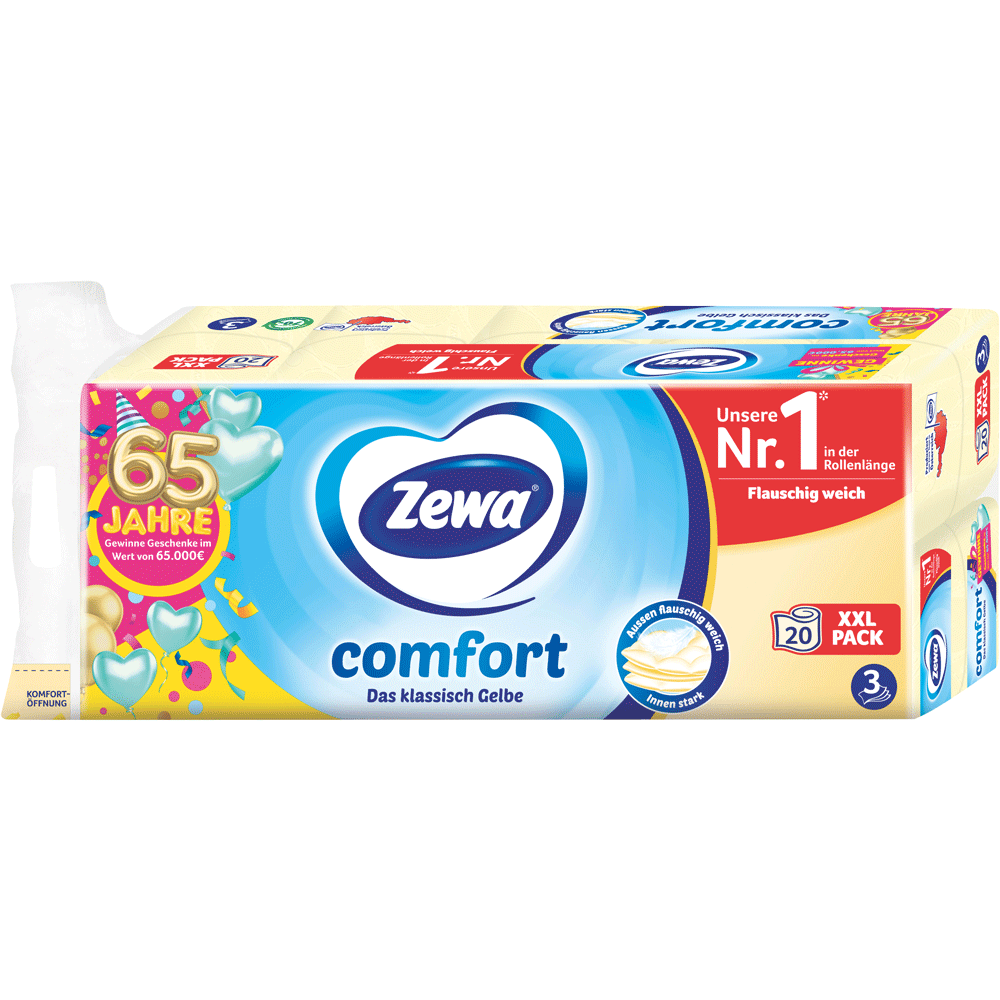 Bild: Zewa Toilettenpapier Simply Soft Klassisch Gelb 