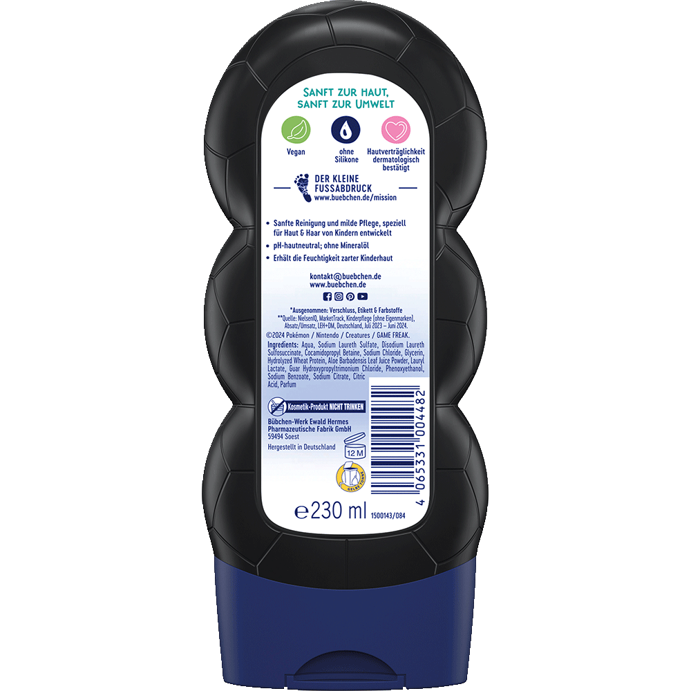 Bild: Bübchen 2in1 Shampoo und Duschgel Pokemon Legends 