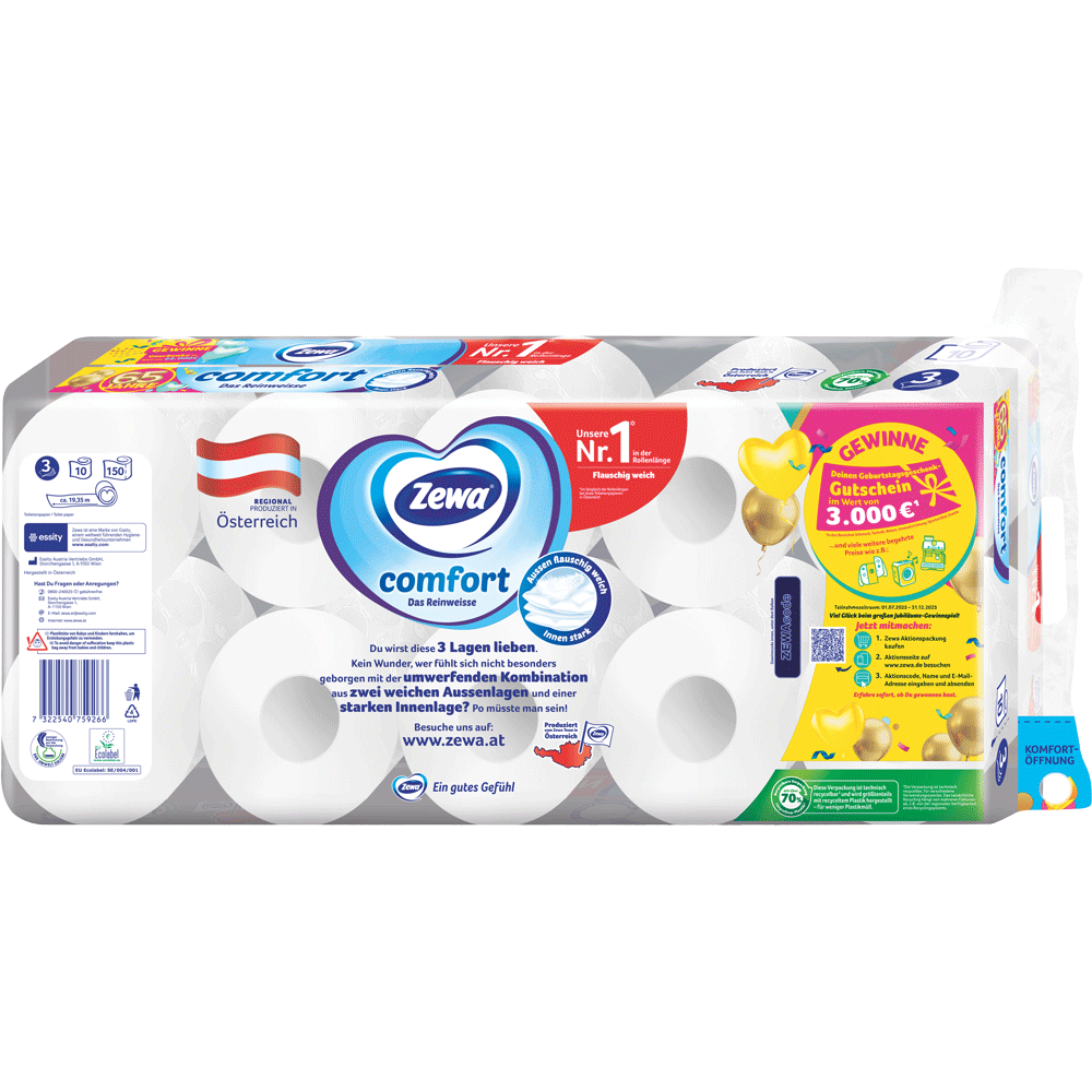 Bild: Zewa Toilettenpapier Simply Soft Reinweiß 
