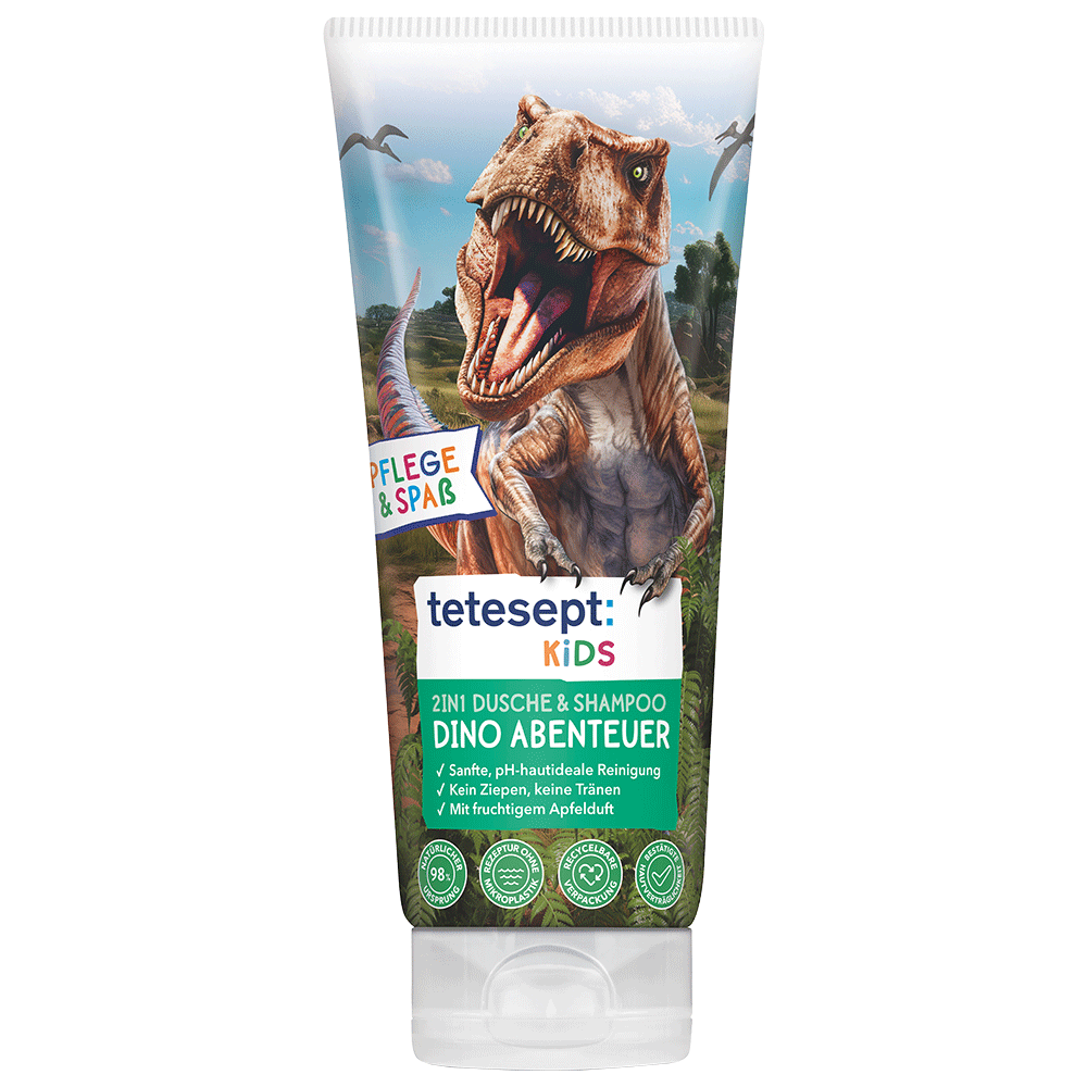 Bild: tetesept: Kids 2in1 Dusche & Shampoo Dino Abenteuer 