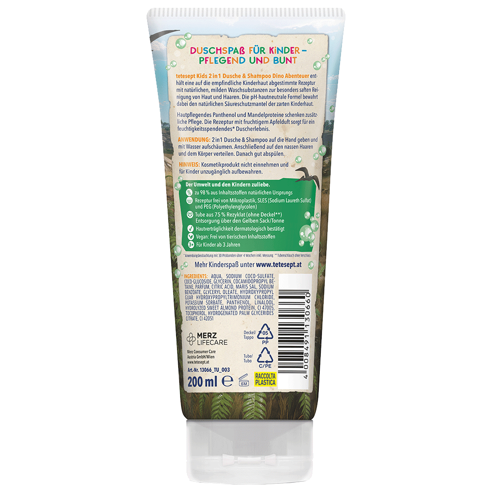 Bild: tetesept: Kids 2in1 Dusche & Shampoo Dino Abenteuer 