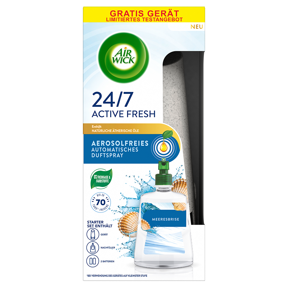 Bild: AIRWICK Active Fresh Automatisches Duftspray Starter Set Meeresbrise 