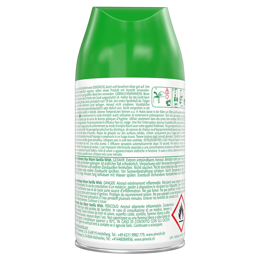 Bild: AIRWICK Automatisches Duftspray Freshmatic Nachfüllung Warm Vanilla Wish 