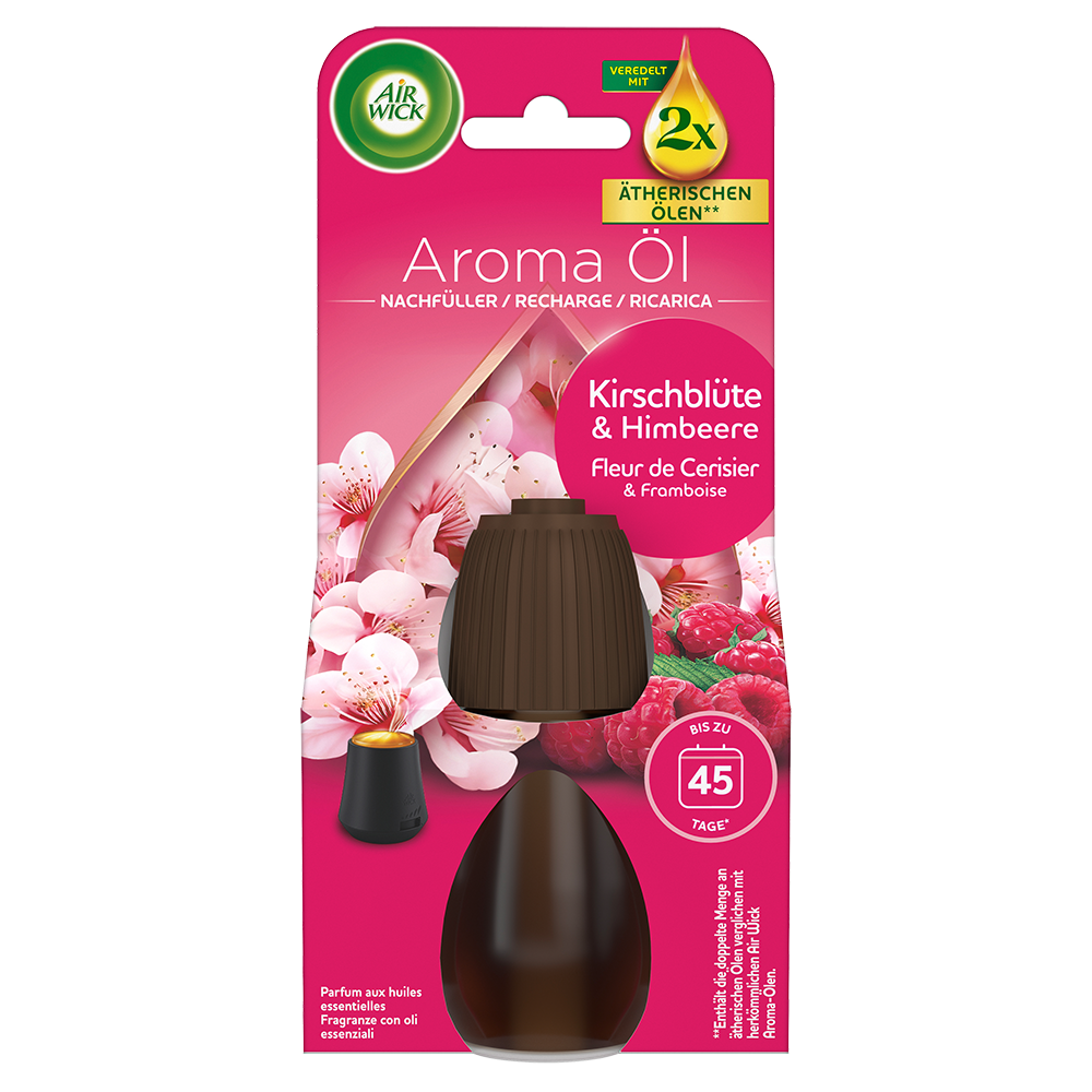 Bild: AIRWICK Aroma Öl Flakon Nachfüllung Kirschblüte und Himbeere 