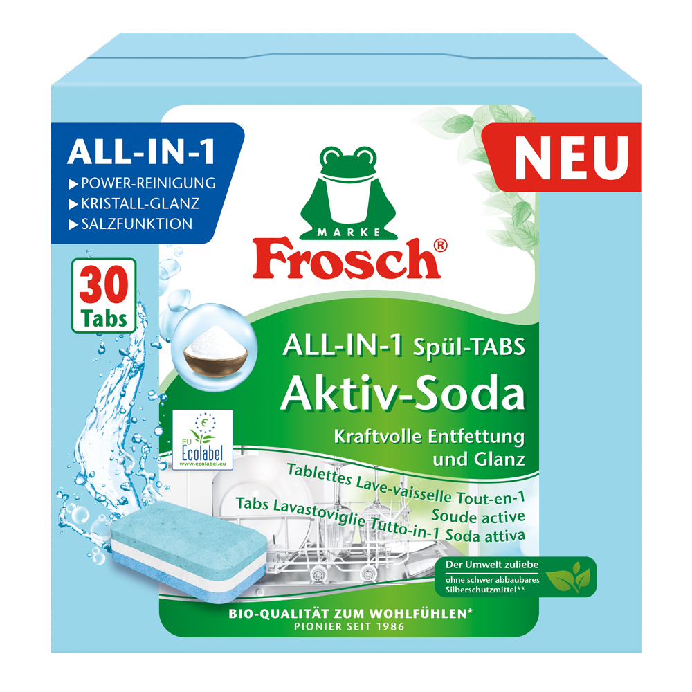 Bild: Frosch All In 1 Spül Tabs Aktiv Soda 