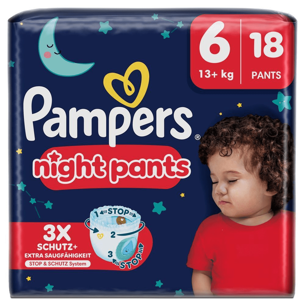 Bild: Pampers Night Pants Größe 6, 13kg+ 