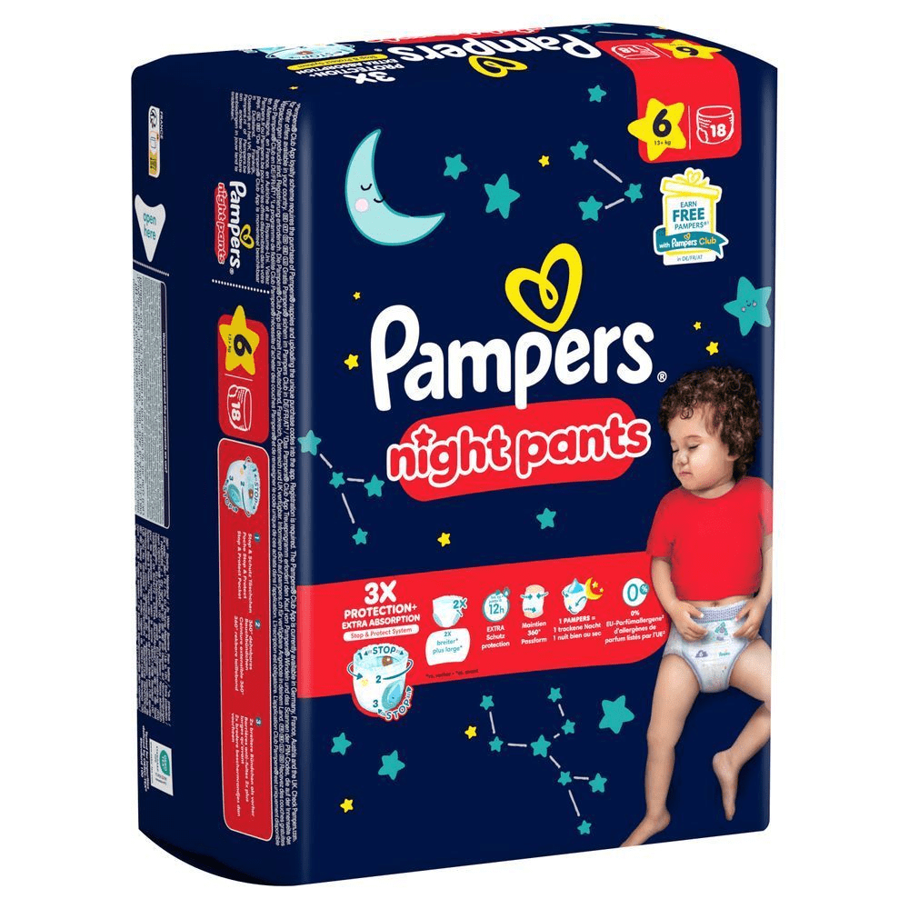 Bild: Pampers Night Pants Größe 6, 13kg+ 