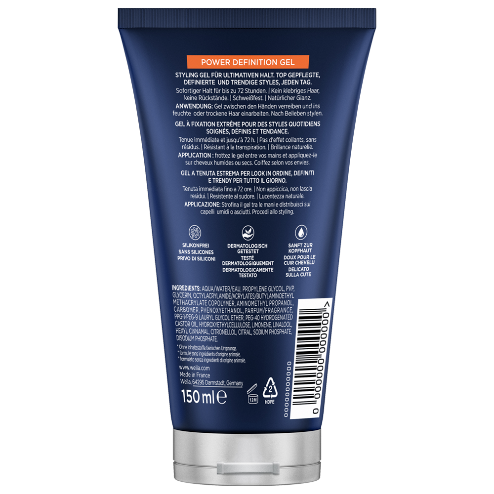 Bild: WELLA wellaflex Men Styling Gel Power Definition Ultimativer Halt 