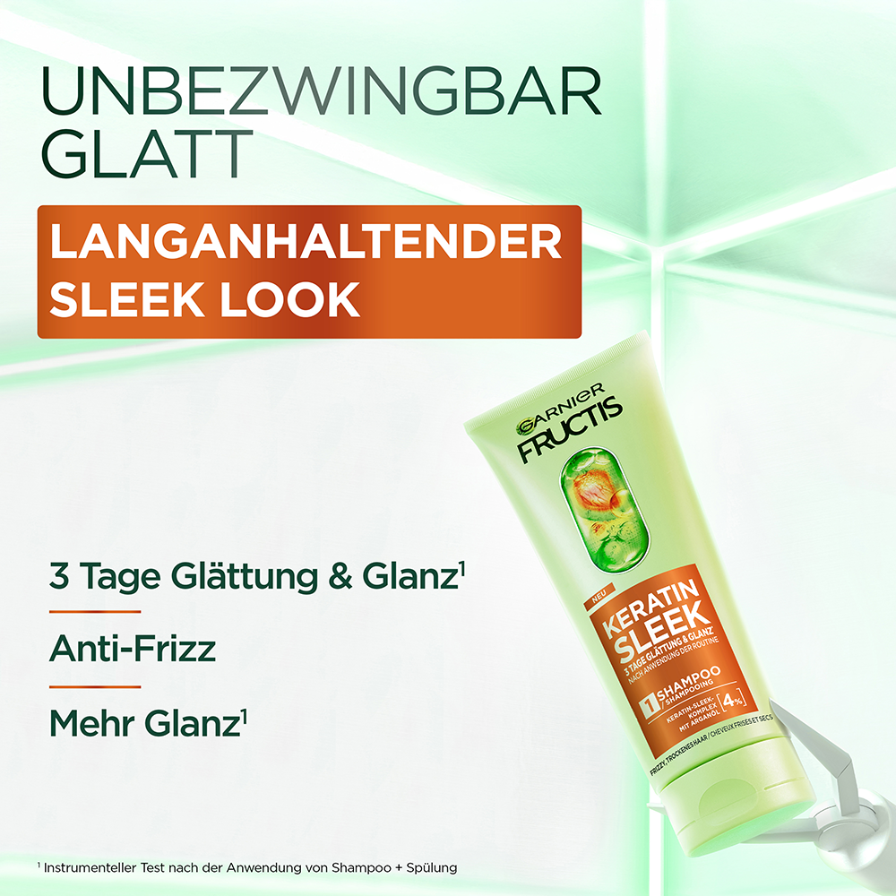 Bild: GARNIER FRUCTIS Keratin Sleek Shampoo 