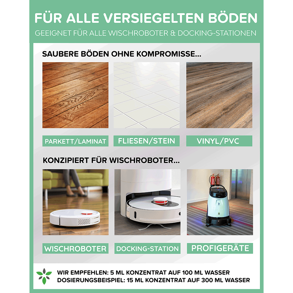 Bild: Heldengrün Bodenreiniger für Wischroboter Lemongrass