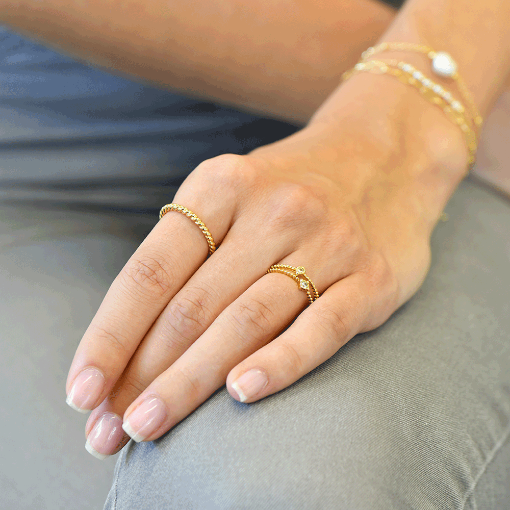 Bild: ILINA Jewelry Ring mit rundem Kristall gold