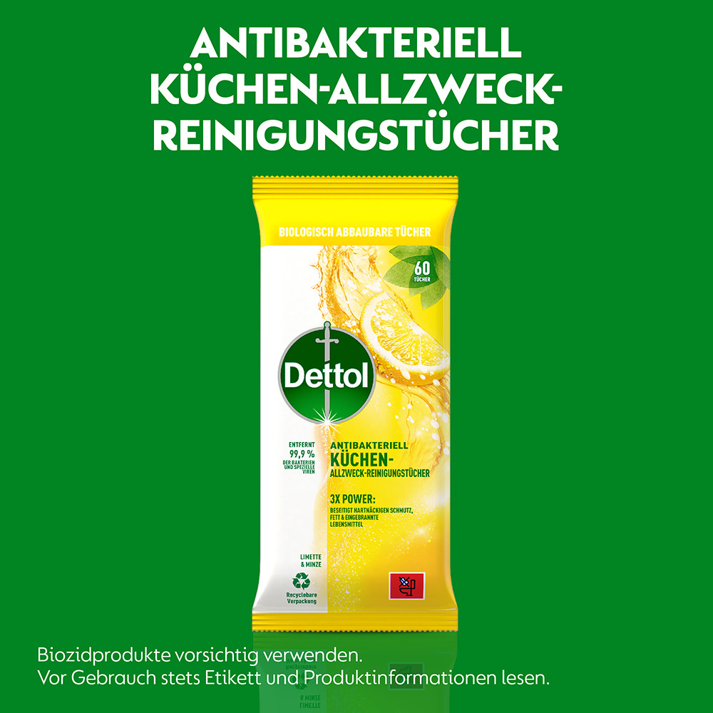 Bild: Dettol Allzweck-Reinigungstücher Limette & Minze 