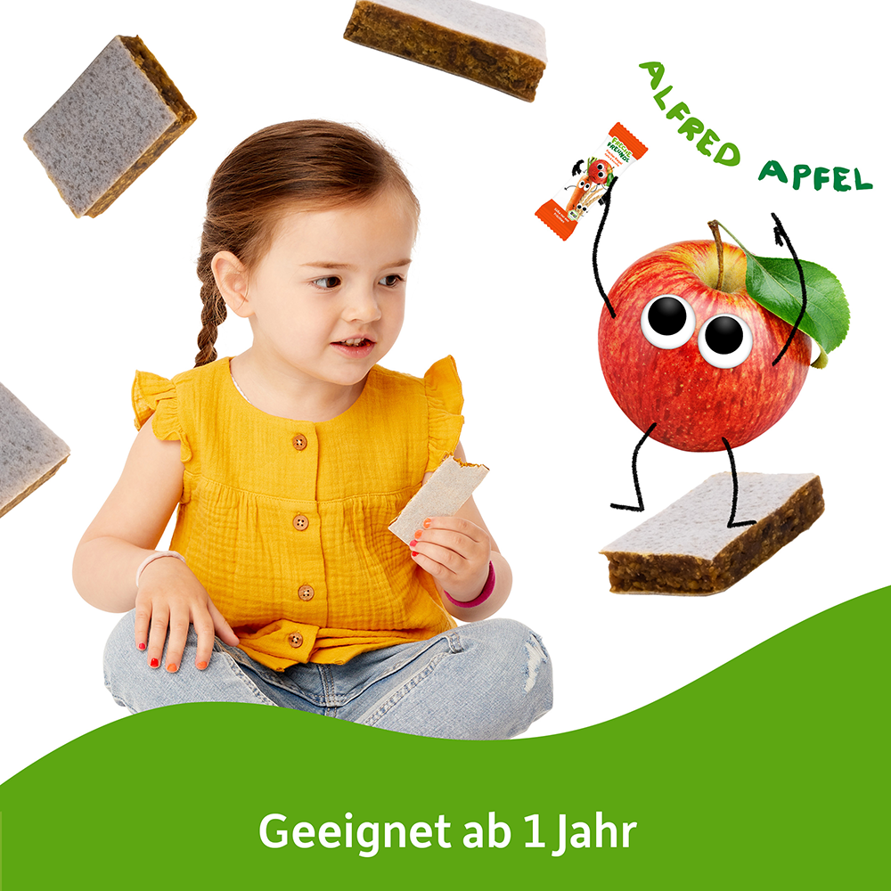 Bild: Freche Freunde Frecher Riegel Apfel und Karotte