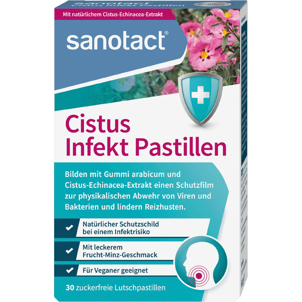 Bild: sanotact Cistus-Infektblocker Lutschpastillen
