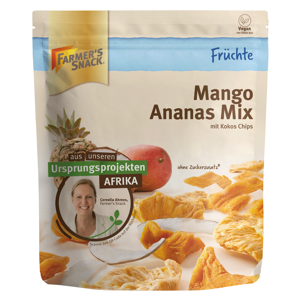 Bild: Farmer's Snack Mango Ananas Mix getrocknet