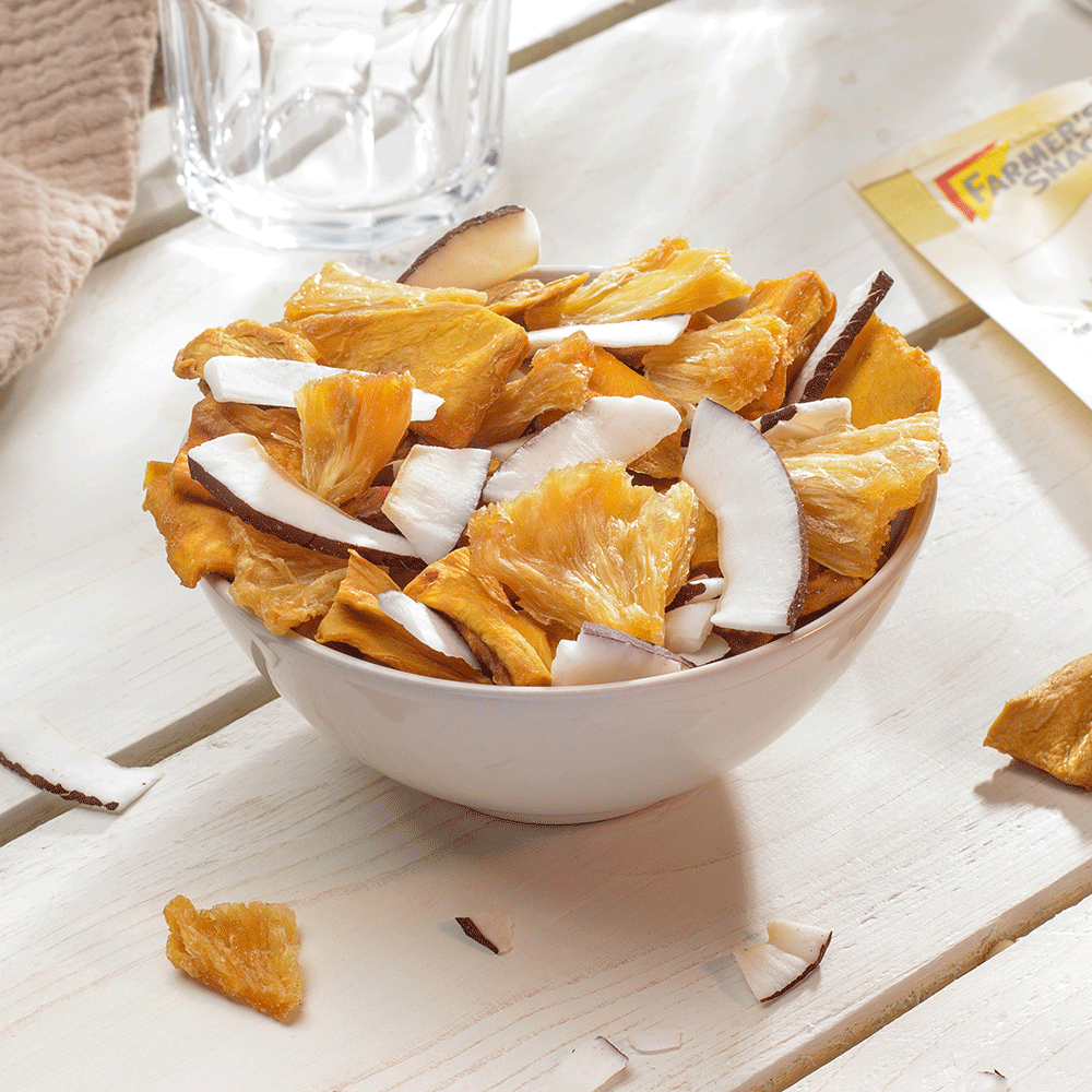 Bild: Farmer's Snack Mango Ananas Mix getrocknet