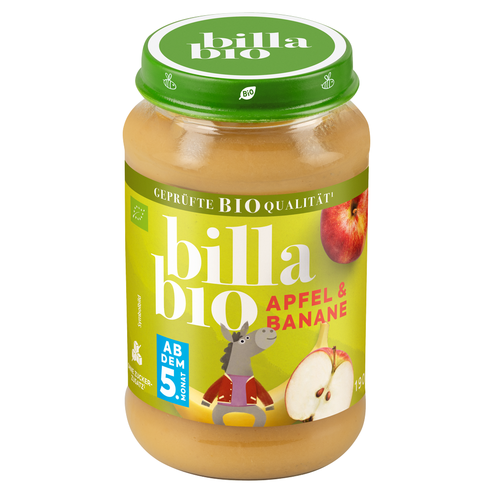 Bild: Billa Bio Gläschen Apfel & Banane 
