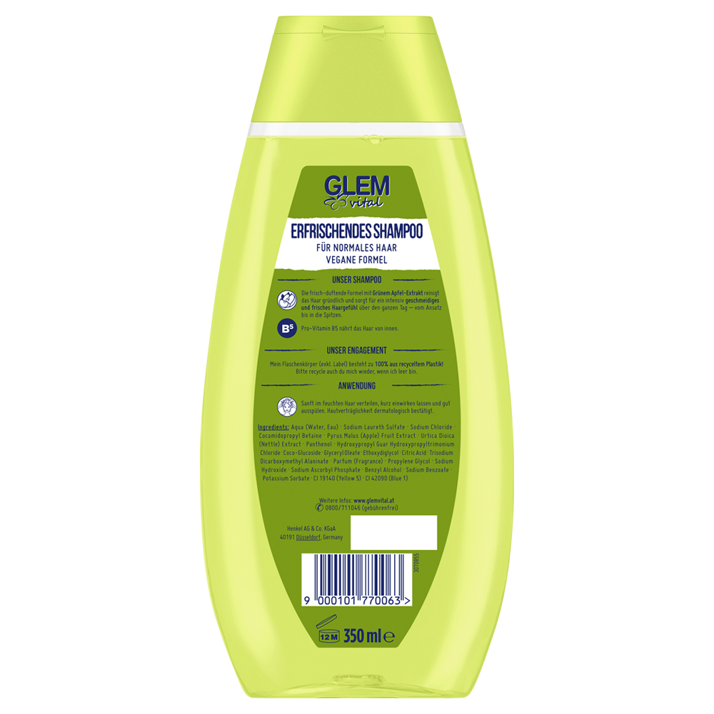 Bild: GlemVital Erfrischendes Shampoo Grüner Apfel 