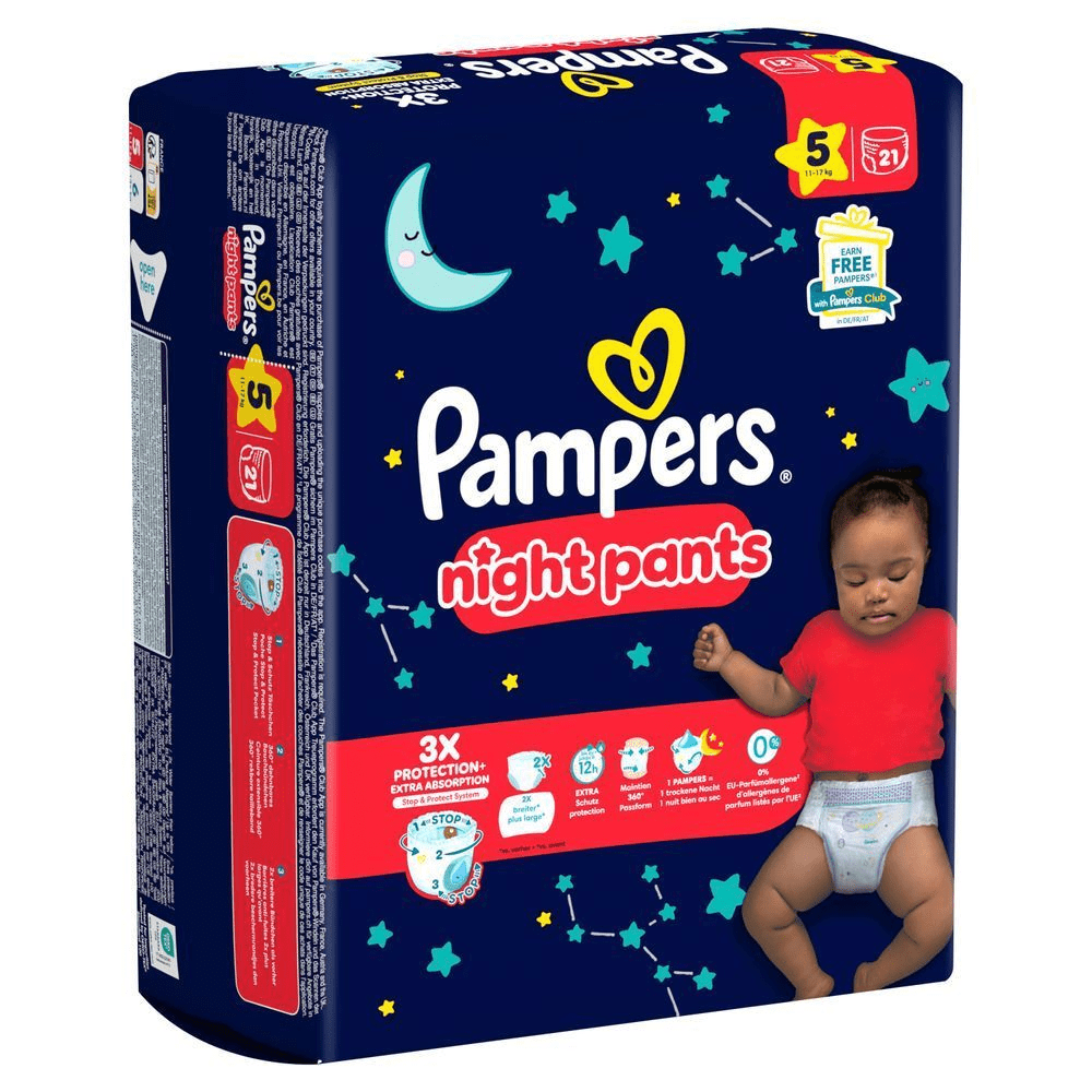 Bild: Pampers Night Pants Größe 5, 11kg-17kg, 