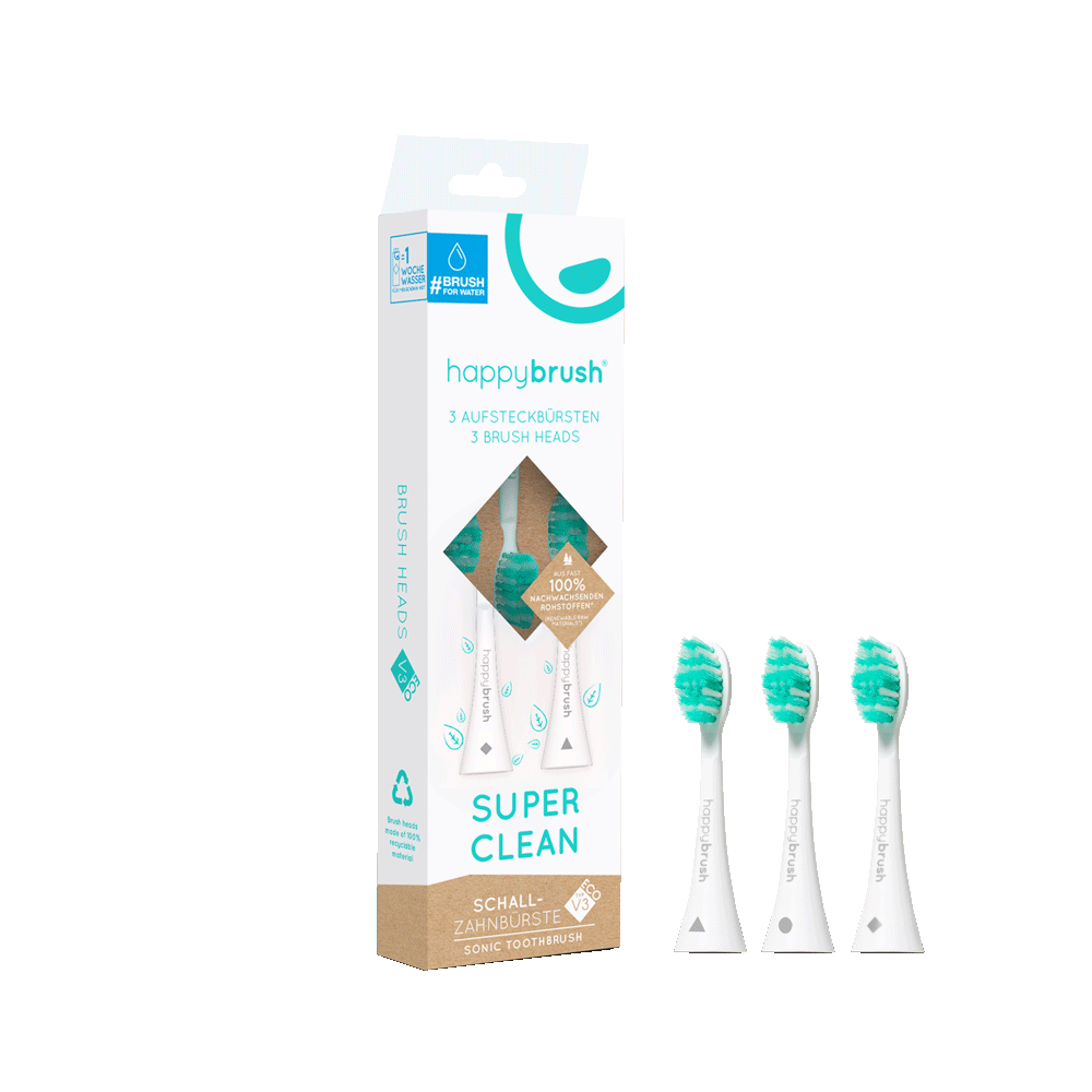 Bild: happybrush Aufsteckbürsten Super Clean Schallzahnbürste